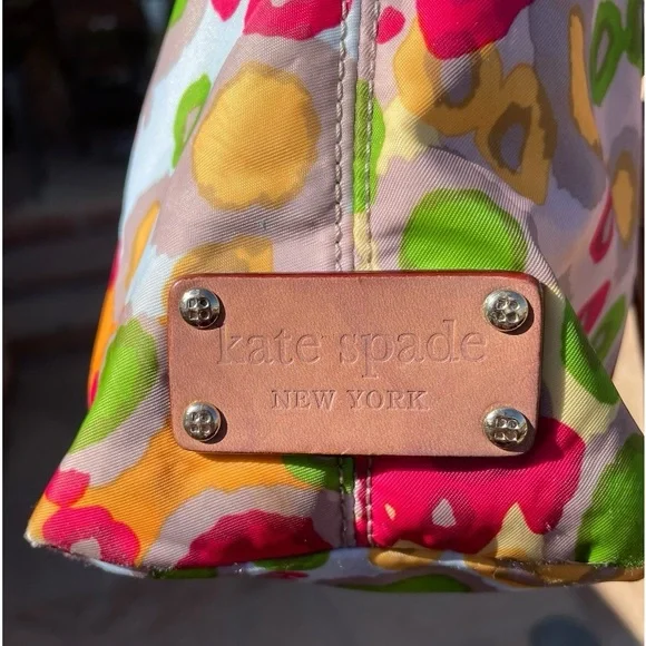 *VINTAGE* KATE SPADE Multicolor Abstract Polka Dot Hobo Purse Bag - Picture 3 of 15